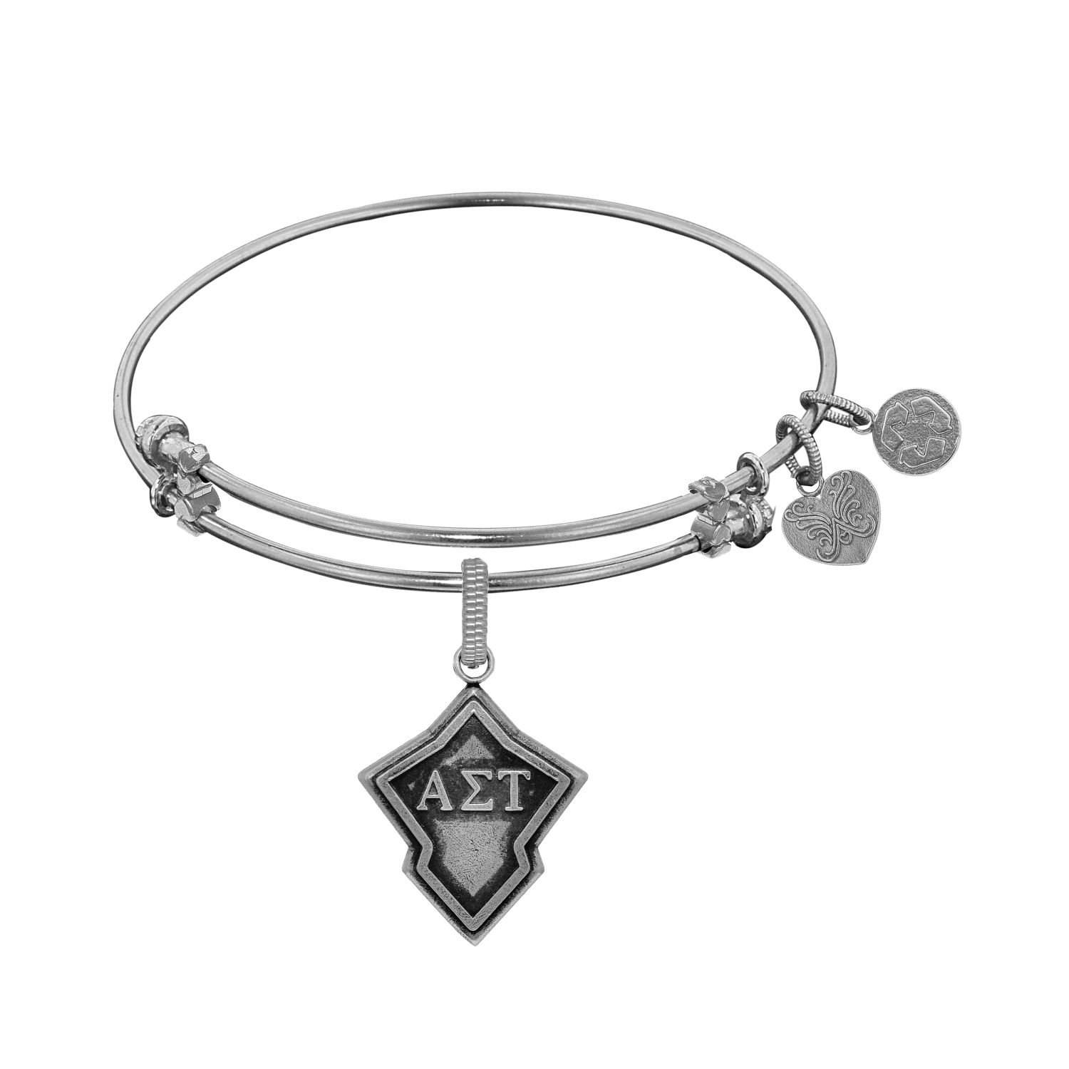 Angelica jewelry Collection Alpha Sigma Tau bracelet with white finish