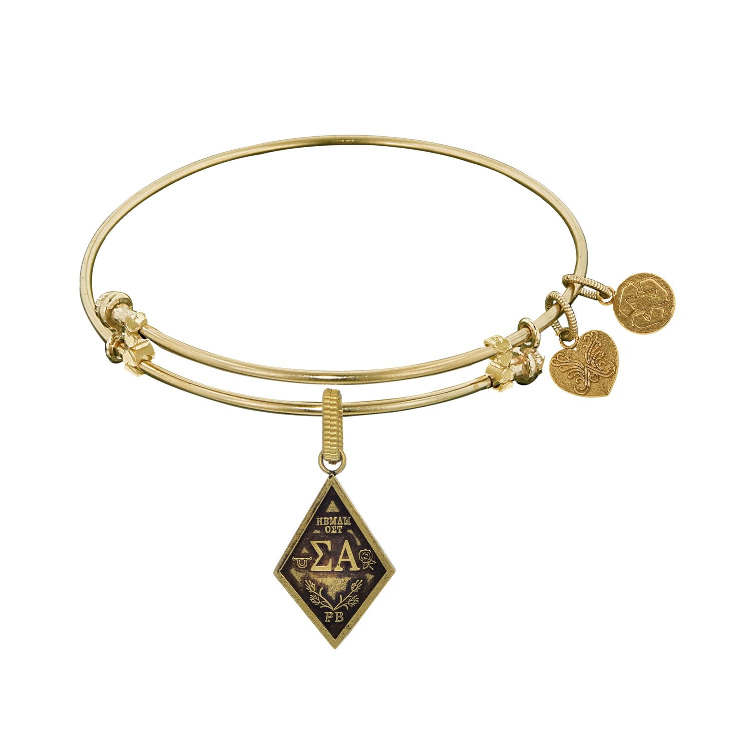 Angelica jewelry Collection Sigma Alpha Bracelet with yellow finished brass