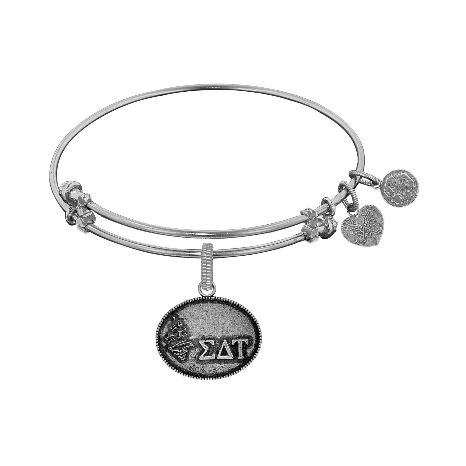 Angelica jewelry Collection Brass with White Finish Sigma Delta Tau Charm For Angelica Bangle