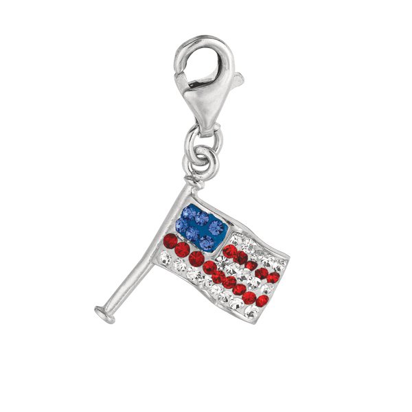 AMERICAN FLAG CRYSTAL CHARM