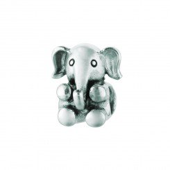Personality Beads Silver with Oxidized Finish Sitting Elephant Animal Bead