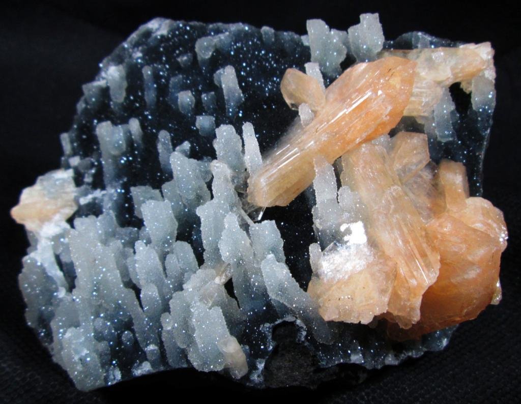 AMAZING ORANGE STILBITE AND STALACTITE CHALCEDONY MINERALS COLLECTIBLES INDIA