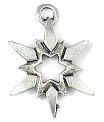 Star Flake lead free pewter charm 25 pieces