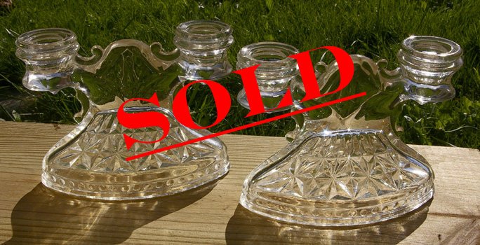 Double Crystal Candle Holders