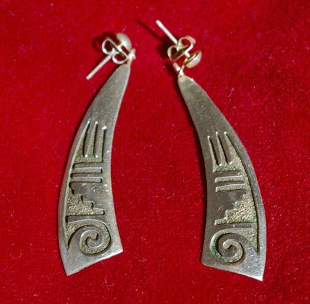 Handmade American Indian Sterling Silver Earrings