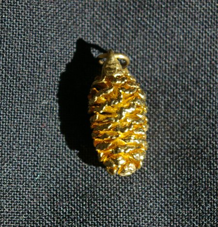 Gold Pine Cone Pendant