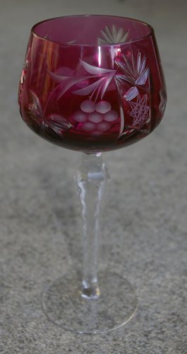 Ajka Hungarian Gold Ruby Crystal Wineglass