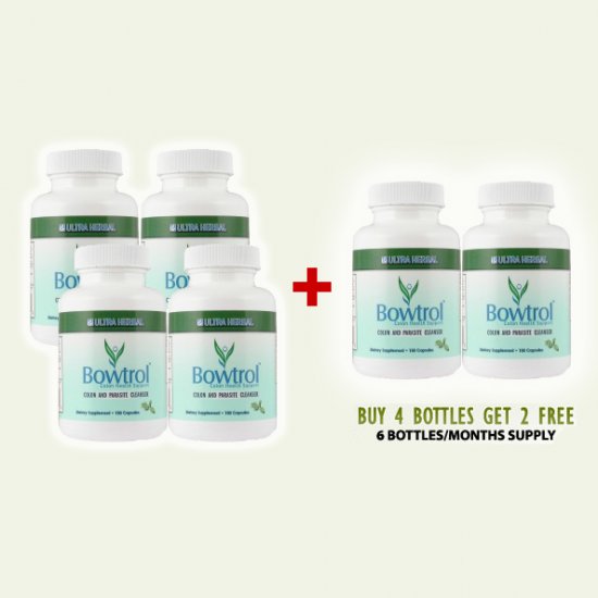 Bowtrol - NATURAL COLON CLEANSING (Buy 4 get 2 Bottles Free - Save $80!)