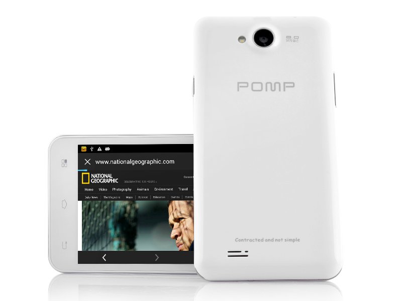 POMP W99 5 Inch Android Phone-1.5GHz, 2GB RAM-White-Free world ship