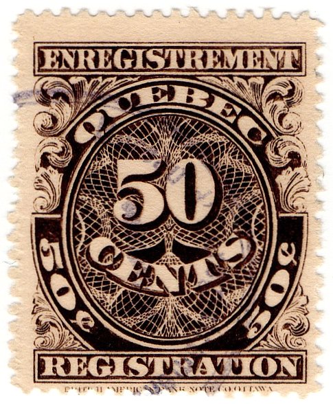 (I.B) Canada Revenue : Quebec Registration 50c