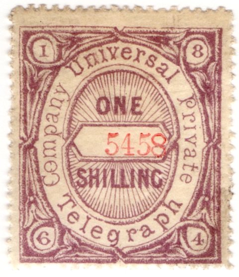 (I.B) Universal Telegraph Company : 1/- Lilac & Red