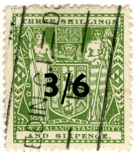 (I.B) New Zealand Revenue : Stamp Duty 3/6d