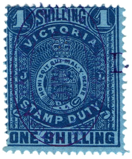 (I.B) Australia - Victoria Revenue : Stamp Duty 1/-