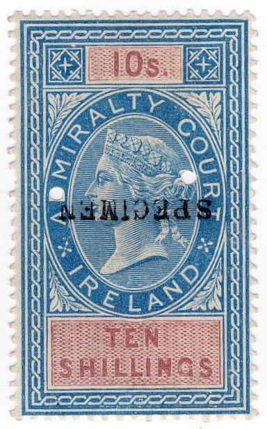 (I.B) QV Revenue : Admiralty Court Ireland 10/- (1881)