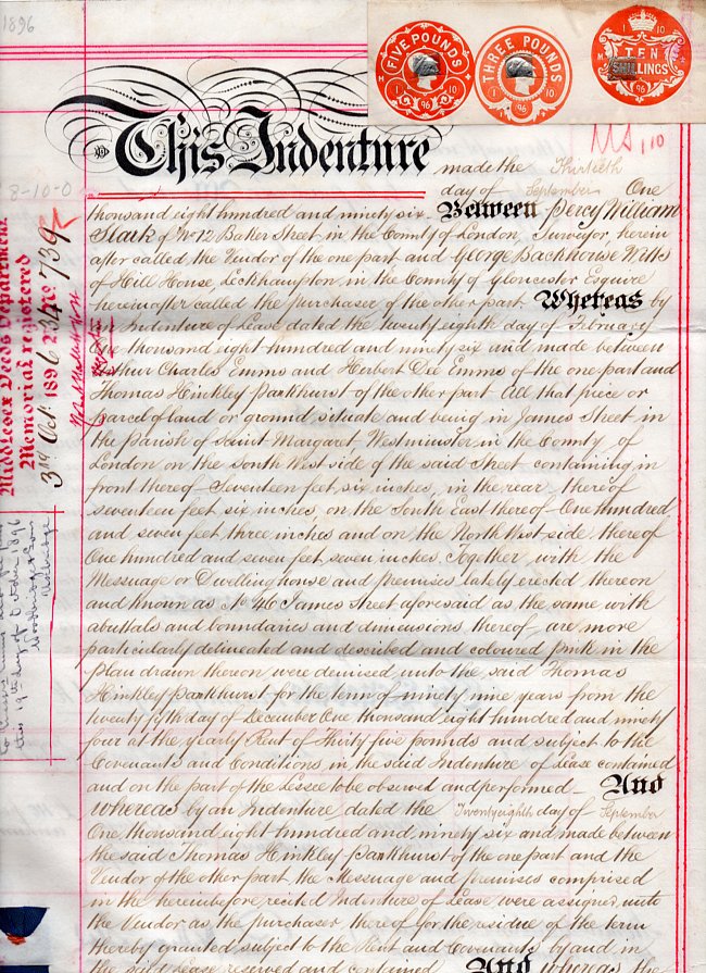 (I.B) QV Revenue : Impressed Duty £8 10/- (complete document)