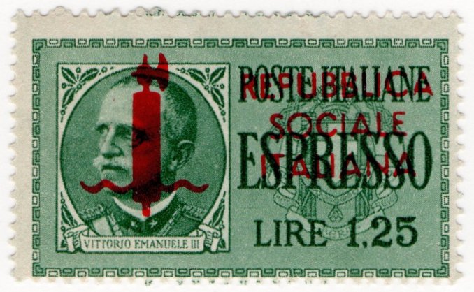 (I.B) Italy Postal : Express Delivery 1.25L (Republican overprint)