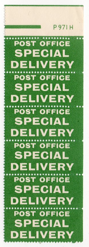 (I.B) George V Postal : Special Delivery Labels