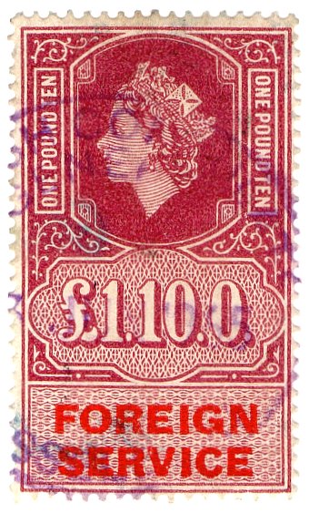 (I.B) Elizabeth II Revenue : Foreign Service £1 10/-