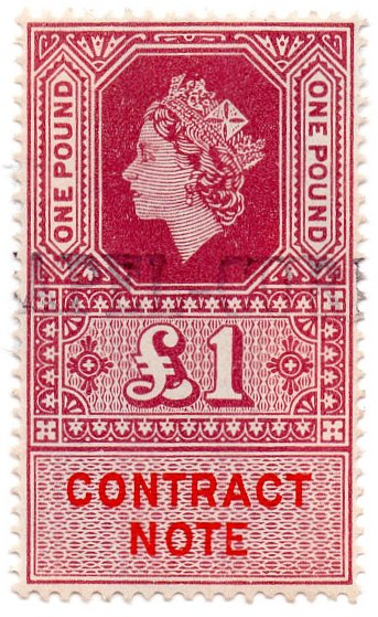 (I.B) Elizabeth II Revenue : Contract Note £1
