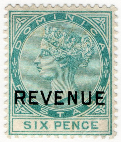 (I.B) Dominica Revenue : Duty Stamp 6d