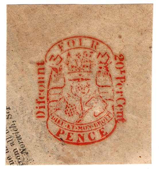 (I.B) George IV Revenue : Newspaper Duty 4d