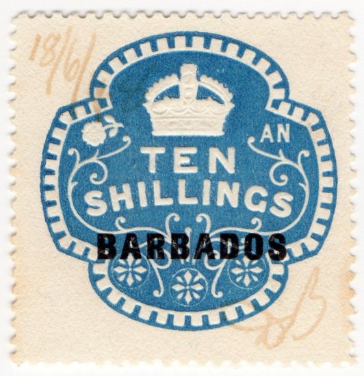 (I.B) Barbados Revenue : Duty 10/-