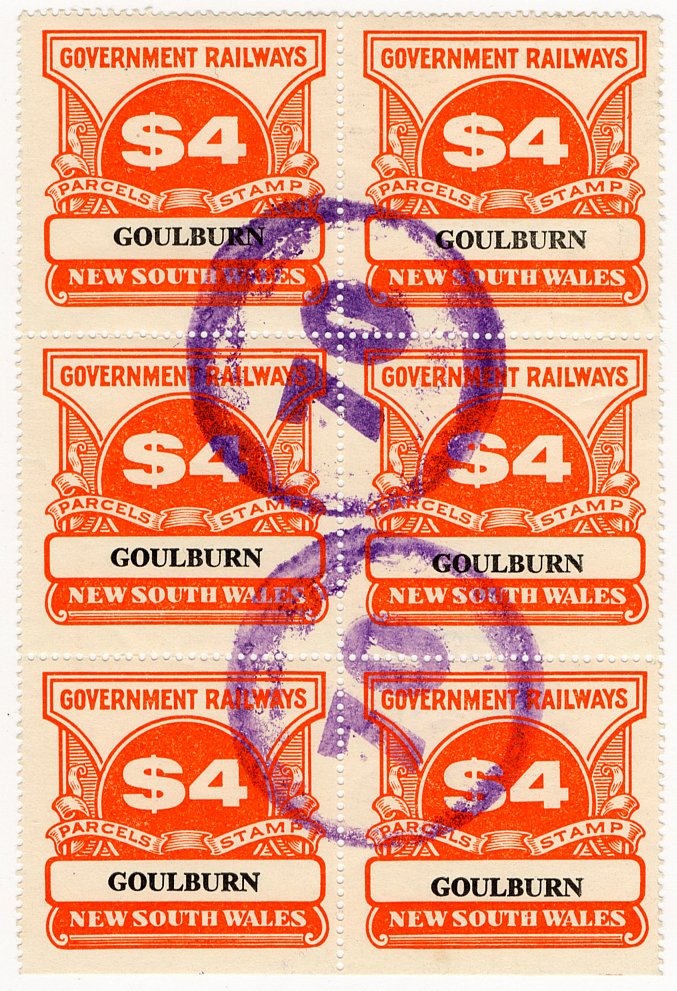 (I.B) Australia - NSW Railways Parcel $24 (Goulburn)