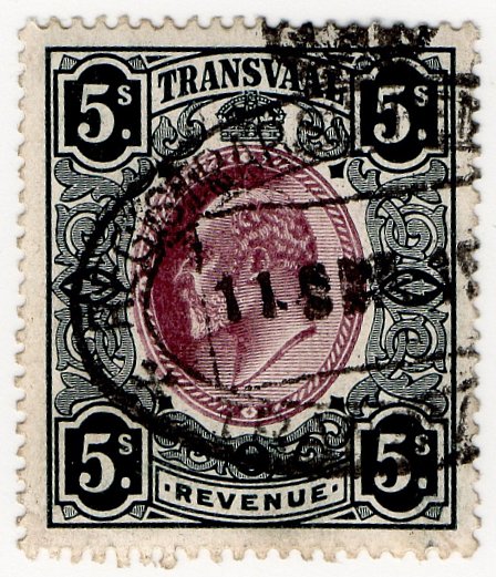 (I.B) Transvaal Revenue : Duty 5/-