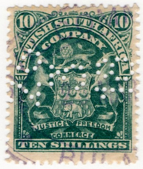 (I.B) Rhodesia/BSAC Revenue : Duty 10/-
