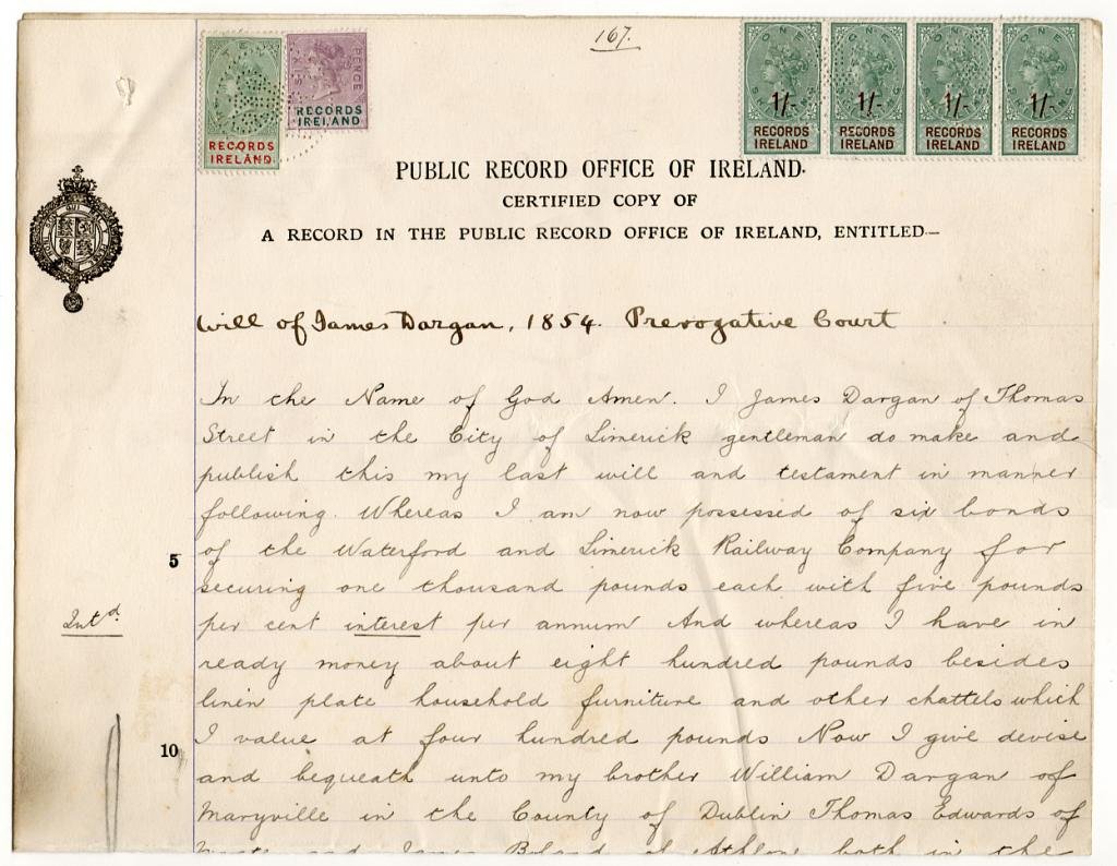 (I.B) QV Revenue : Ireland Record of Titles 14/6d (complete document)