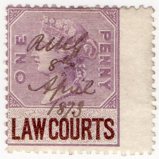 (I.B) QV Revenue : Law Courts (Scotland) 1d (inverted watermark)