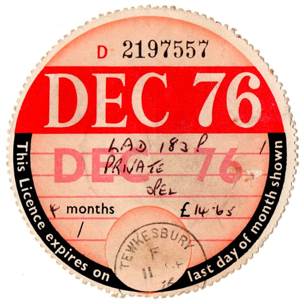 (I.B) GB Revenue : Car Tax Disc (Opel 1976)