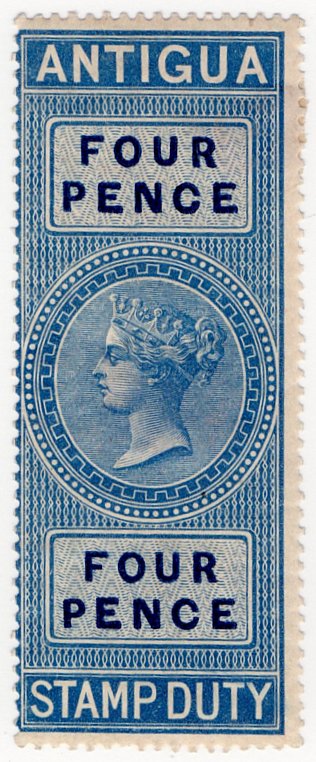 (I.B) Antigua Revenue : Duty Stamp 4d