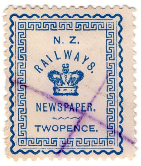 (I.B) New Zealand Railways : Newspaper Stamp 2d