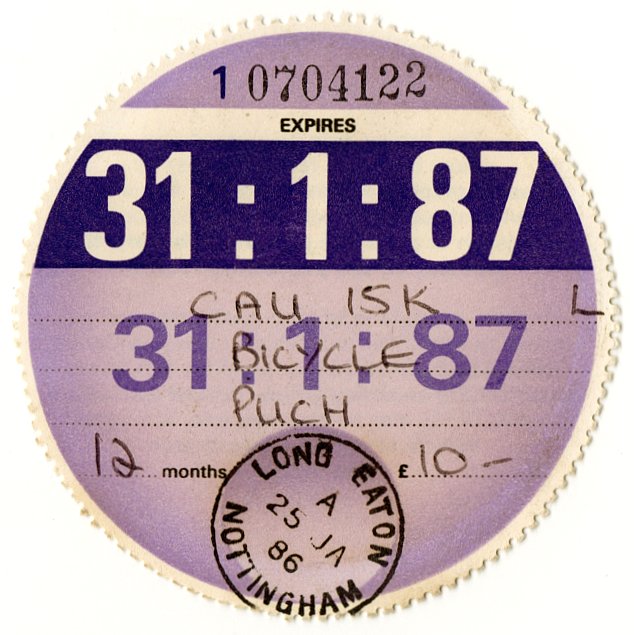 (I.B) GB Revenue : Car Tax Disc (Puch Motorcycle 1987)