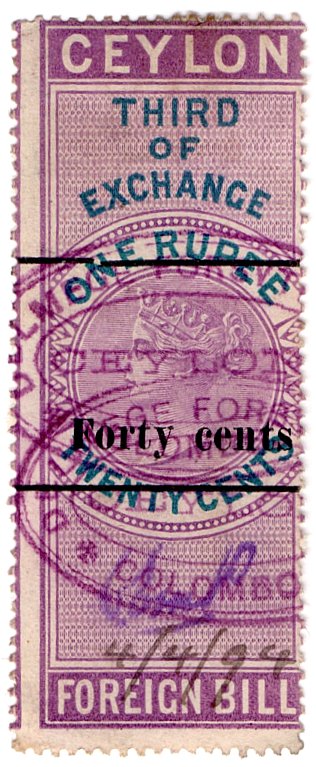 (I.B) Ceylon Revenue : Foreign Bill 40c OP