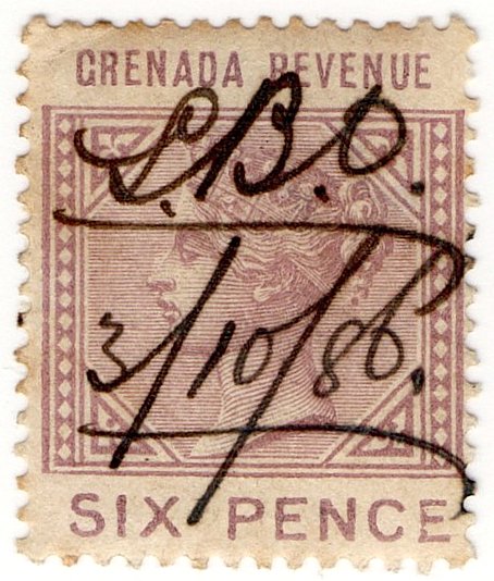 (I.B) Grenada Revenue : Duty Stamp 6d