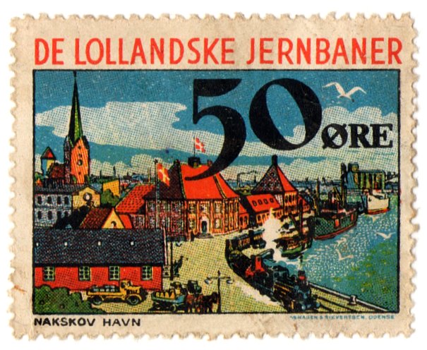 (I.B) Denmark Railway : De Lollandske Jernbaner 50 Øre