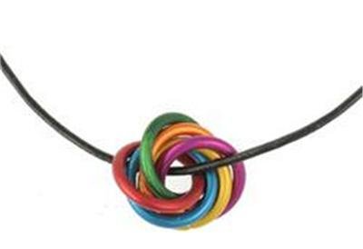 Gay Pride Rainbow Titanium Unity Rings and Necklace