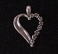 FORGET ME NOT HEART PENDANT 0.925 Sterling Silver Love and Undying Memory
