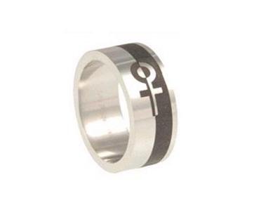 Lesbian Two Tone Stainless Steel Ring Female Gay Pride