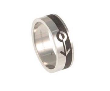 Gay Mens Two Tone Stainless Steel Ring Male Gay Pride