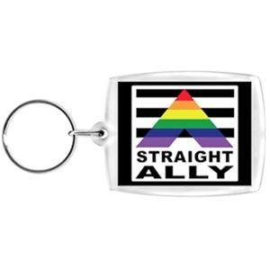 Straight Ally Key Chain Acrylic Gay Pride Rainbow Keychain