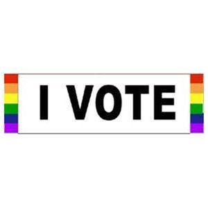 "I VOTE" Gay Pride Rainbow Bumper Sticker 3 x 10 inch