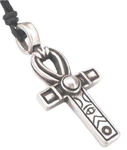 Egyptian Fertility Cross Ankh Pewter Pendant Necklace