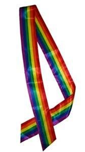 Gay Pride Rainbow Satin Sash 6 Foot Long Ceremonial Gay Pride Parade Sash