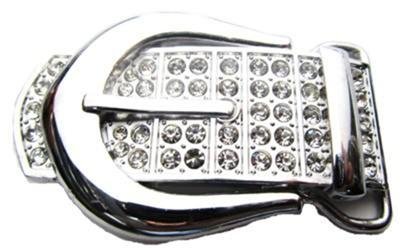 Silver Jeweled Belt Buckle Sexy Girly Iced Out Bling
