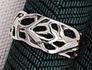 0.925 Sterling Silver Oak Tree Ring Nature Band Ring