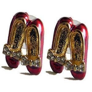Wizard of Oz Ruby Red Slippers Stud Earrings