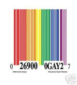 Rainbow Bar Code Bumper Sticker Lesbian Gay Pride